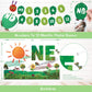 Homond Green Caterpillar 1st Birthday Decorations, Fruit Theme Decorations - Backdrop Number One Balloon Highchair Banner Box Crown, Very Cartoon