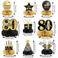 9 Pieces 80th Birthday Decoration 80 th Birthday Centerpieces for Tables Decorations Cheers to 80 Years Honeycomb Table Topper for Men and Women