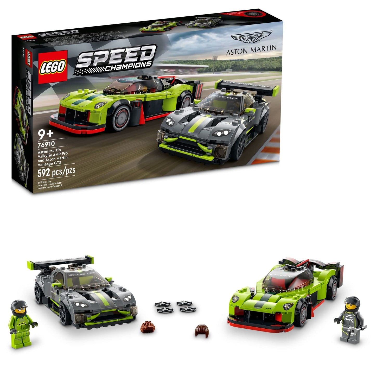 LEGO Speed Champions Aston Martin Valkyrie AMR Pro & Vantage GT3 2 Collectible Model 76910 - Race Car and Toy Set, Includes 2 Driver Minifigures