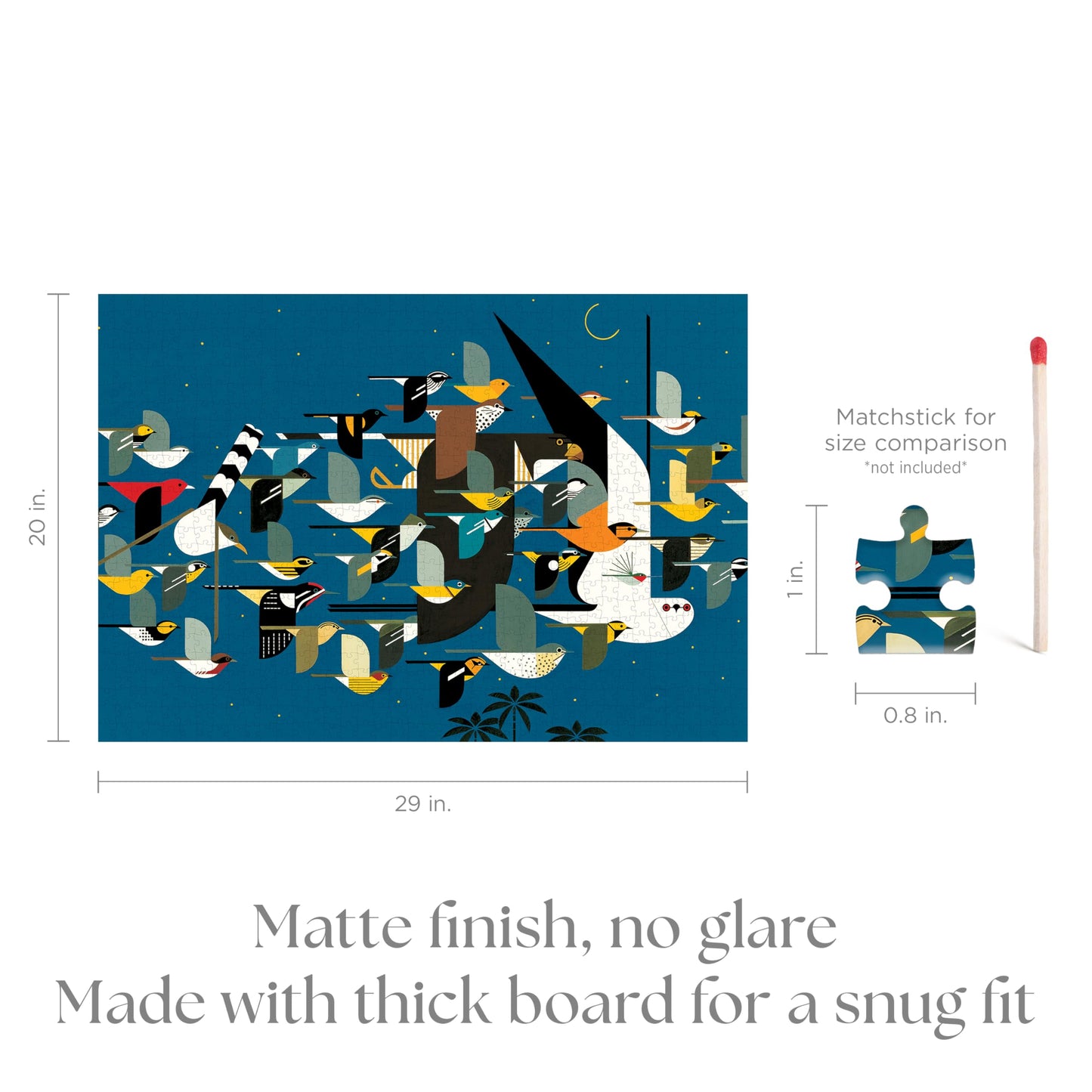Pomegranate 1000-Piece Puzzle, Charley Harper, Migratory Birds