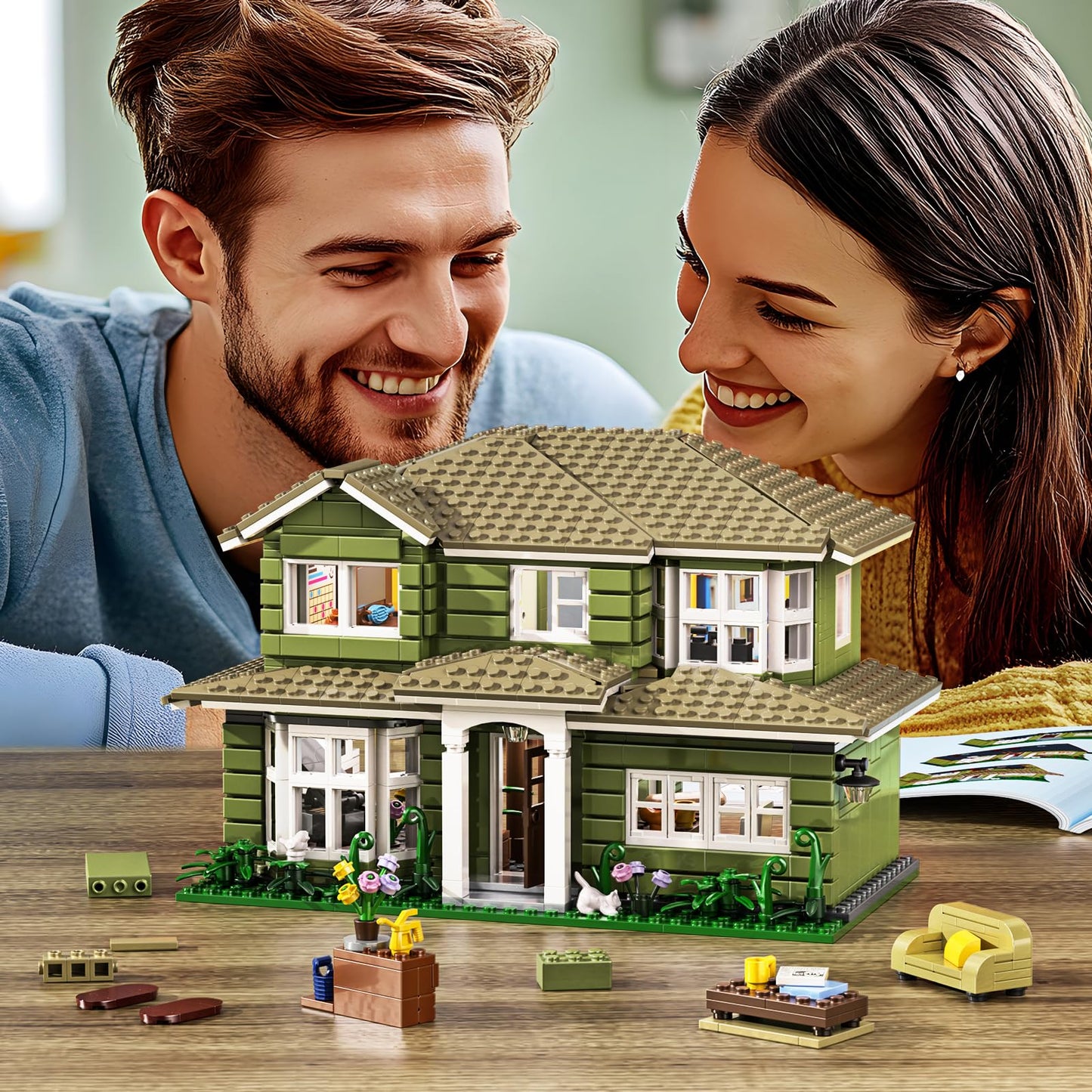 Modern House Building Set, Warm Family Comedy TV Sitcoms The Dunphy's House Building Set Compatible with Lego Gifts for Fans and Adults and Girls Aged