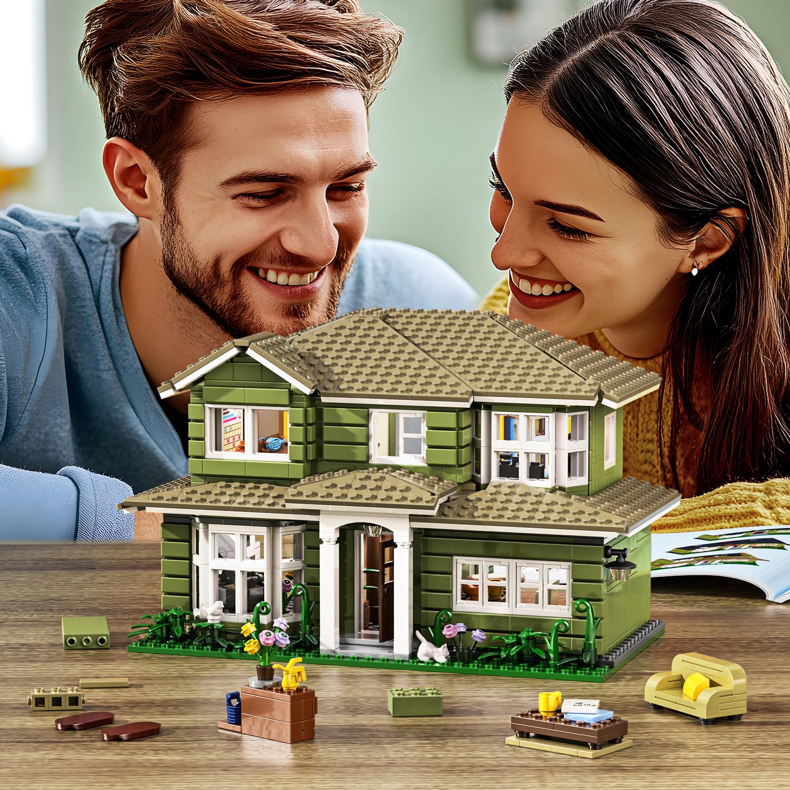 Modern House Building Set, Warm Family Comedy TV Sitcoms The Dunphy's House Building Set Compatible with Lego Gifts for Fans and Adults and Girls Aged