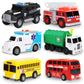 Playkidiz Toy Cars for Toddlers - 6Pcs Pull Back Cars Toys with Light and Sounds, City and emergency vehicles set, Including Police Car, Fire Truck