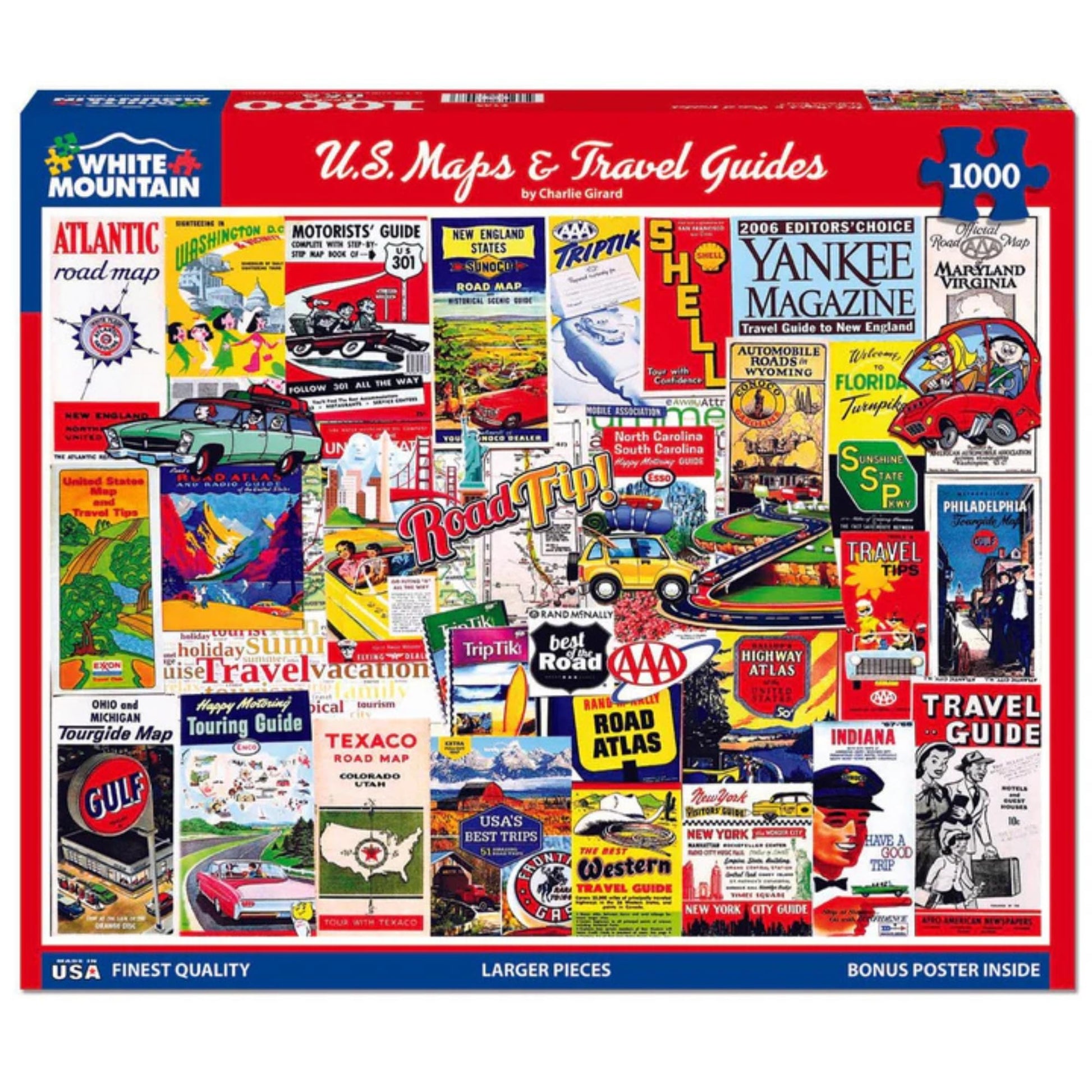 White Mountain 1000 Piece Jigsaw Puzzle, US Maps & Travel Guides