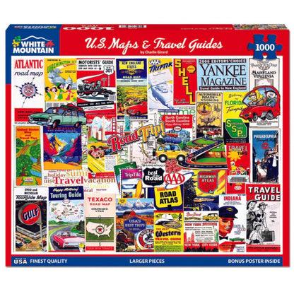 White Mountain 1000 Piece Jigsaw Puzzle, US Maps & Travel Guides