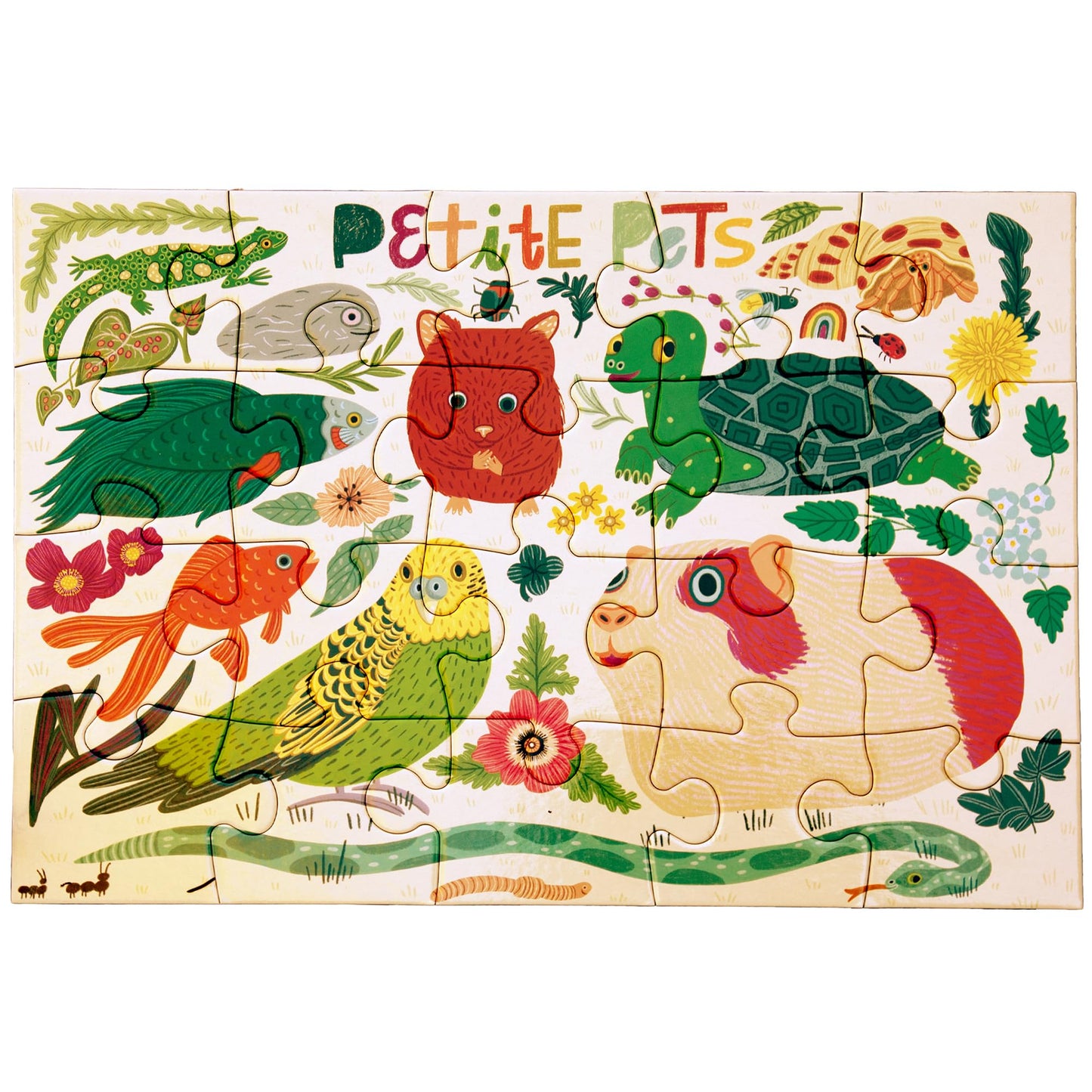 eeBoo Petite Pets 20 Piece Children's Puzzle, 15" x 11" Animal Themed