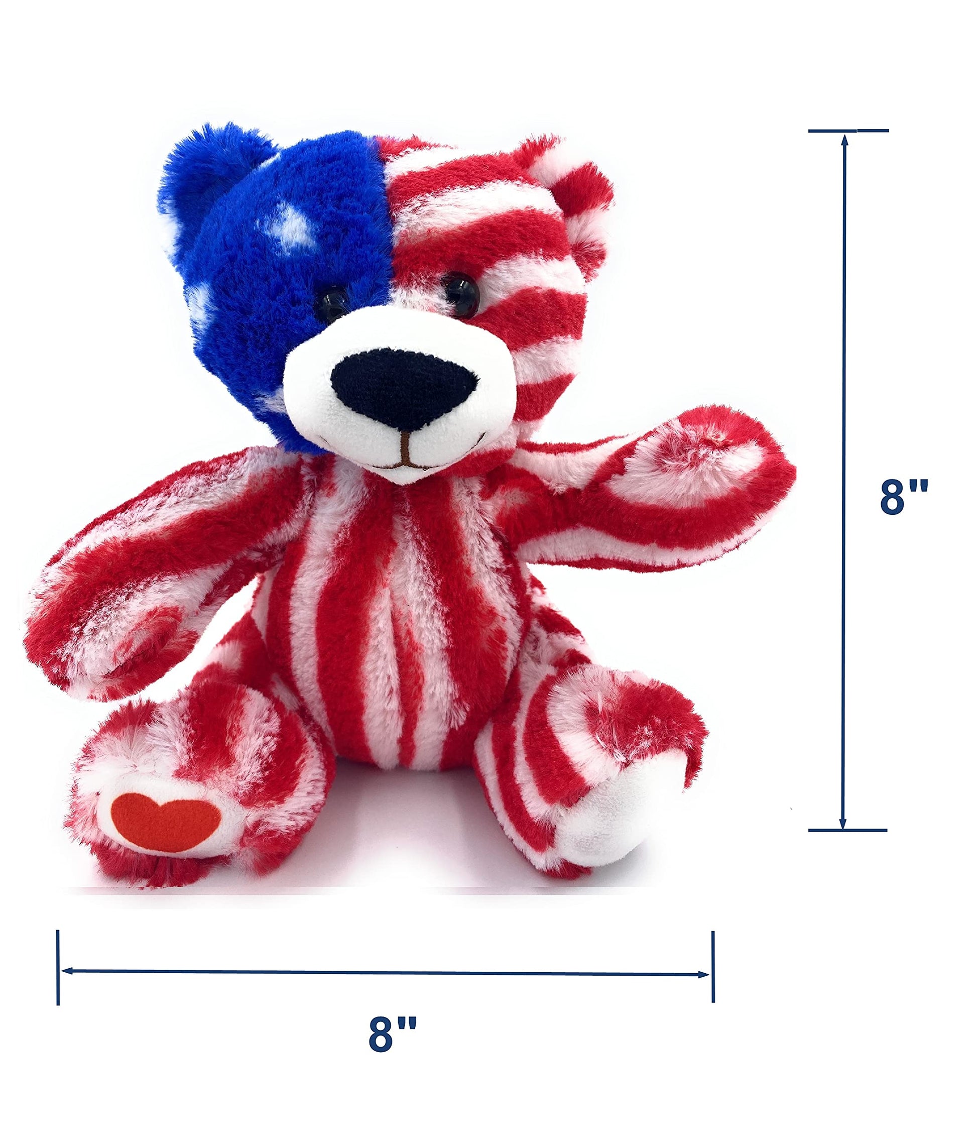 Aeisage USA Bear American National Flag Stuffed Toy Plush Animal Bears 8 Inch Souvenir Gifts for Kids