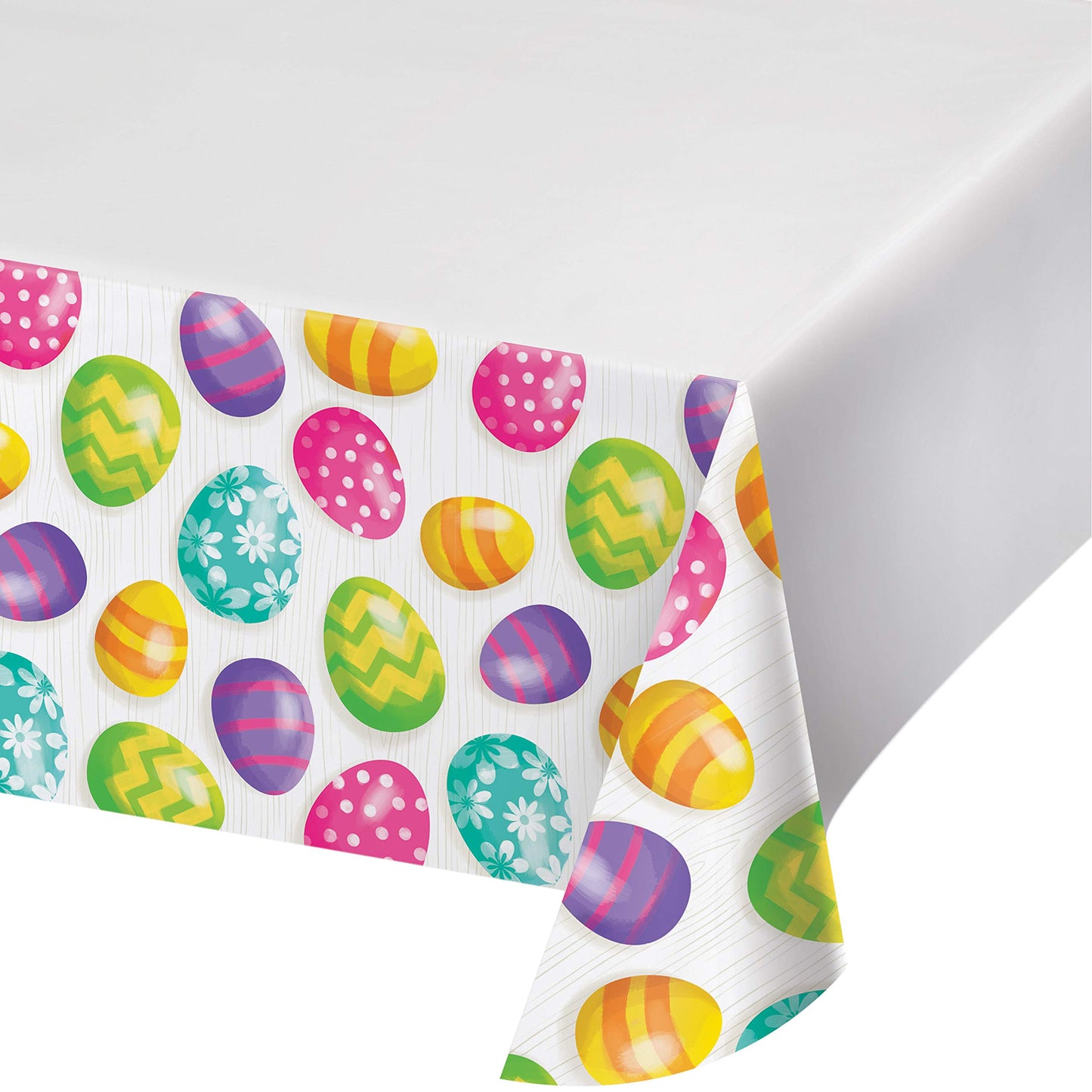 Creative Converting Easter Eggs Plastic Tablecloths, 54" x 102", Multi-colored