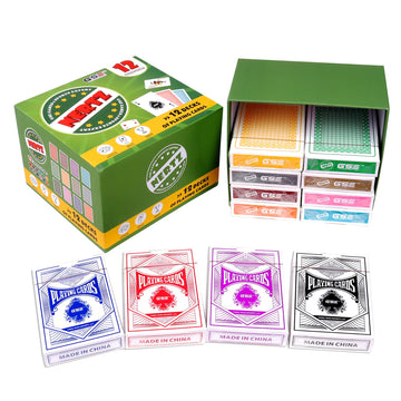 GSE Games & Sports Expert 12-Deck Nertz Card Game, Standard Playing Cards Bulk with 12 Unique Colors, Multiplayer Solitaire Cards Compatible
