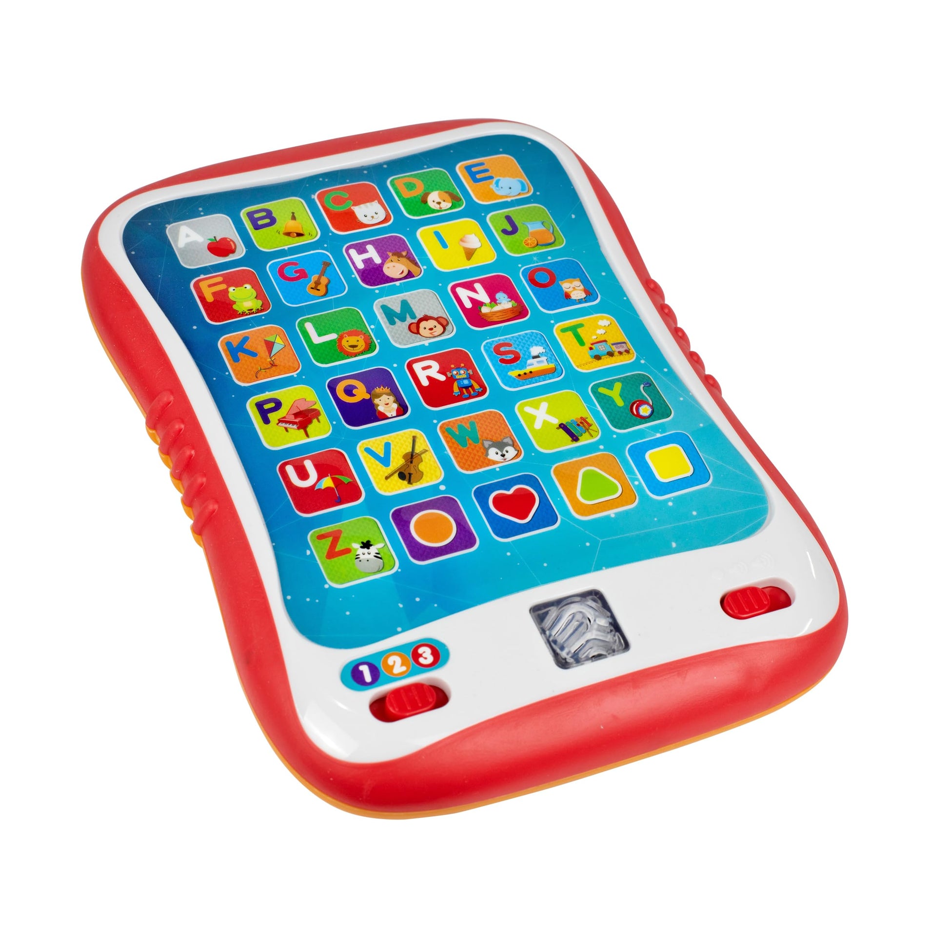 Winfun I-Fun Pad - Interactive ABC Learning Tablet with 3 Play Levels, Letters, Shapes, Sounds & Music, Easy-Grip Design, Light-Up Fingerprint