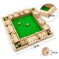 Ropoda Wooden Shut The Box Game (2-4 Players) - Large 4 Sided Board, 8 Dice, Rules - Amusing Addition Game for Kids & Adults, 12 Inch