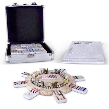 RNK Gaming Mexican Train Dominoes Set Double 12 Color Dots