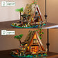 Vziimo A-Frame Cabin Building Set, MOC Ideas Cabin House Collectible Model Kit with LED for Adults and Kids Age 12+, Gifts for Nature and Architecture