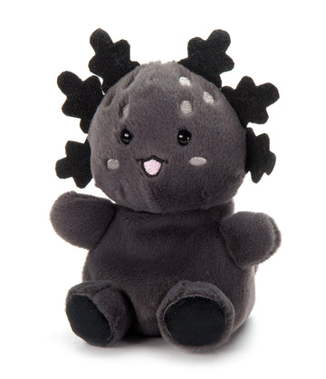 The Petting Zoo Black Axolotl Stuffed Animal Plushie, Gifts for Kids, Nuggetz Animals, Salamander Plush Toy, 6 inches