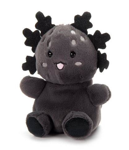The Petting Zoo Black Axolotl Stuffed Animal Plushie, Gifts for Kids, Nuggetz Animals, Salamander Plush Toy, 6 inches