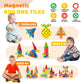 JoxSaxin 56PCS Mini Magnetic Tiles, Portable Magnetic Toy Travel Set for Kids, Includes Iron Storage Box, Puzzle Toy for Boys and Girls Ages 3+
