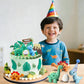 Simpfo 27 PCS Dinosaur Cake Topper Set with Dinosaur Figurines, Eggs, Jungle Leaves - Reusable Cupcake Decorations for Kids Birthday Party, Dino