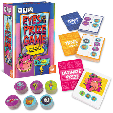 MindWare Eyes on The Prize Game - Arcade-Themed Trading & Set Collection Card Game for Kids and Families - Earn and Trade Prize Tokens to Win