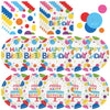40 Pcs Happy Birthday Paper Plates and Napkins Sets - Polka Dots Bday Party Supplies Tableware, Disposable Colorful Dinner Plates Napkins Kit