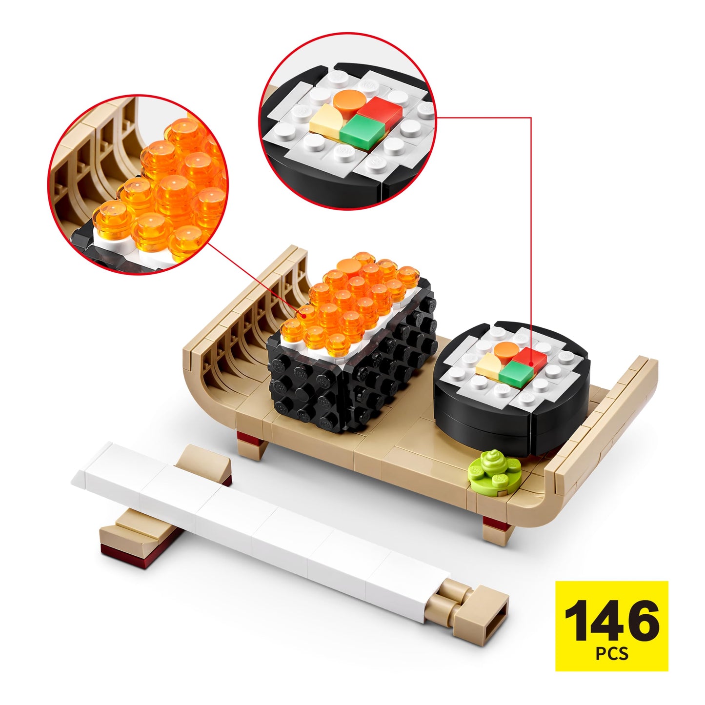 Max Build More Premium Sushi Bar Collection (Sushi Set) by ZURU, Building Bricks for Teens, Adults and Collectors