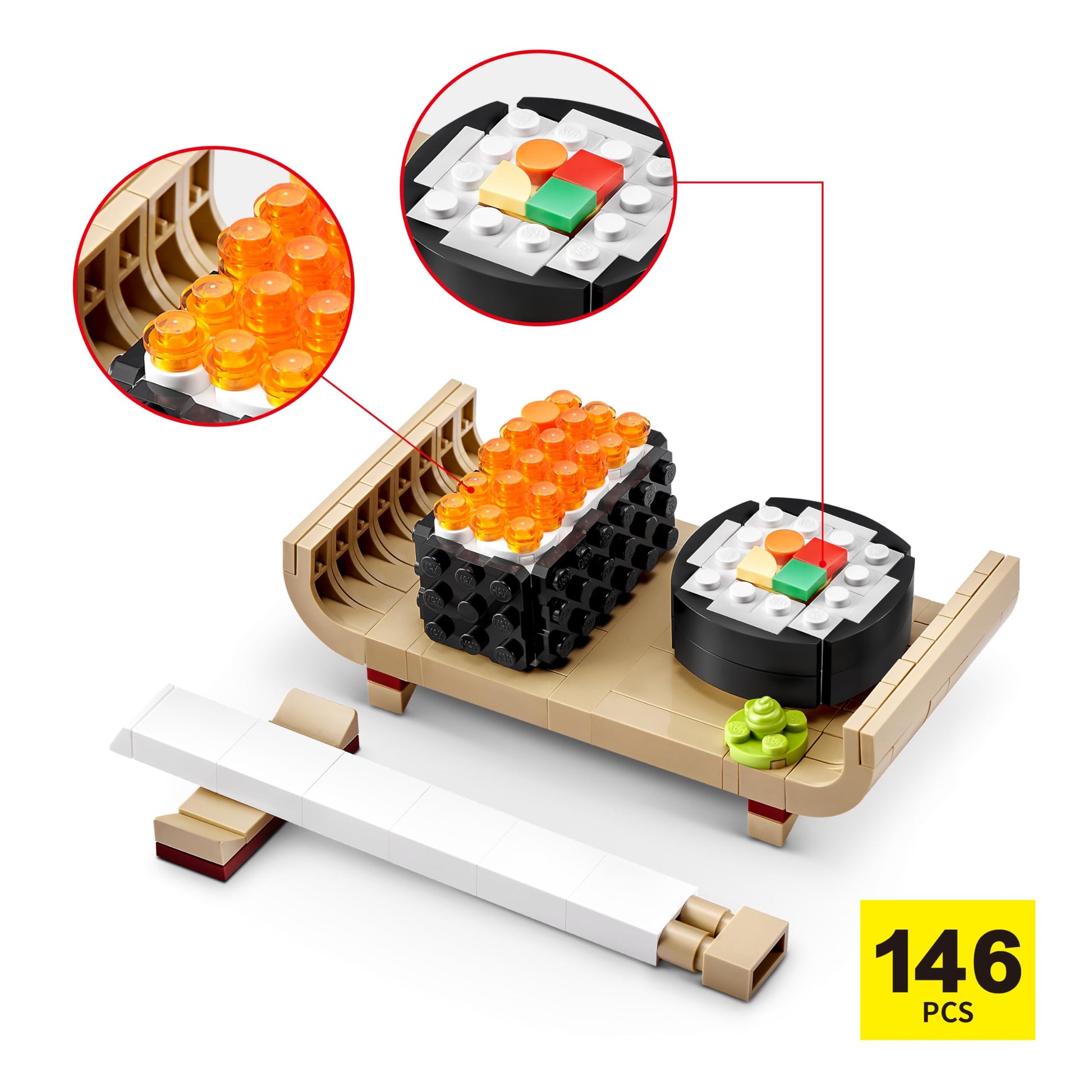 Max Build More Premium Sushi Bar Collection (Sushi Set) by ZURU, Building Bricks for Teens, Adults and Collectors