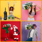 Gejoy 2 Pcs Inflatable Boombox and Cell Phone Props, Retro 80s 90s Party Decorations, Hip Hop Theme Party Supplies, Halloween Costume Accessories