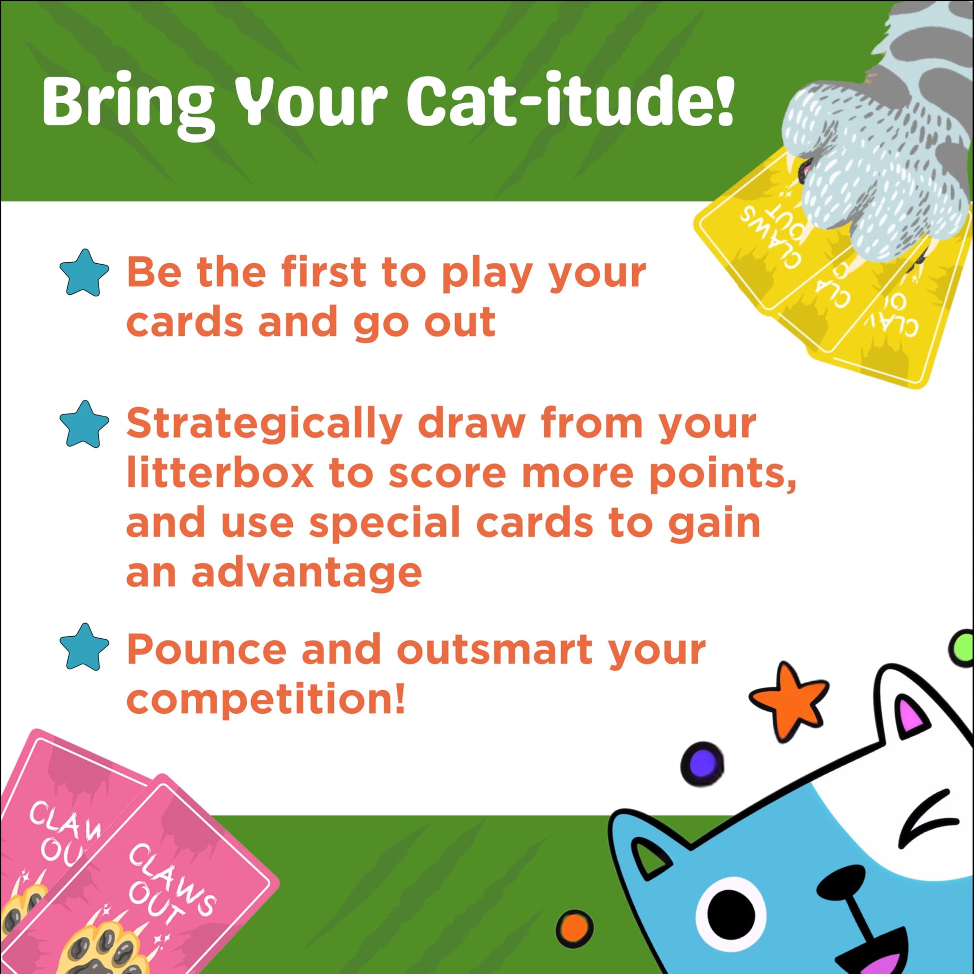 Claws Out Fun Card Game - Hilarious, Fast and Fun Card Game for Adults, Teens and Kids, Wildly Fun Cat Games for Kids and Adults, Cat Themed Gifts