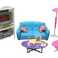 Gloria Dollhouse Furniture - Family Room TV Couch Ottoman Playset