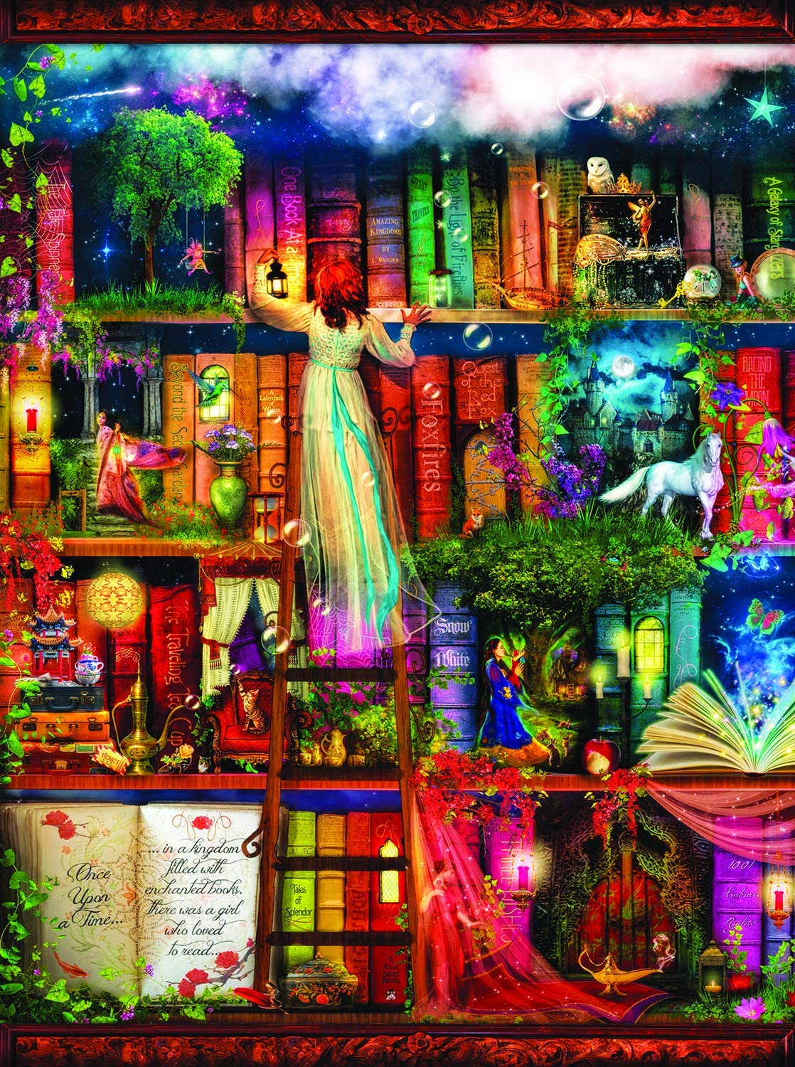 SUNSOUT INC - Treasure Hunt Bookshelf - 1000 pc Jigsaw Puzzle by Artist: Aimee Stewart - Finished Size 20" x 27" - MPN# 51067