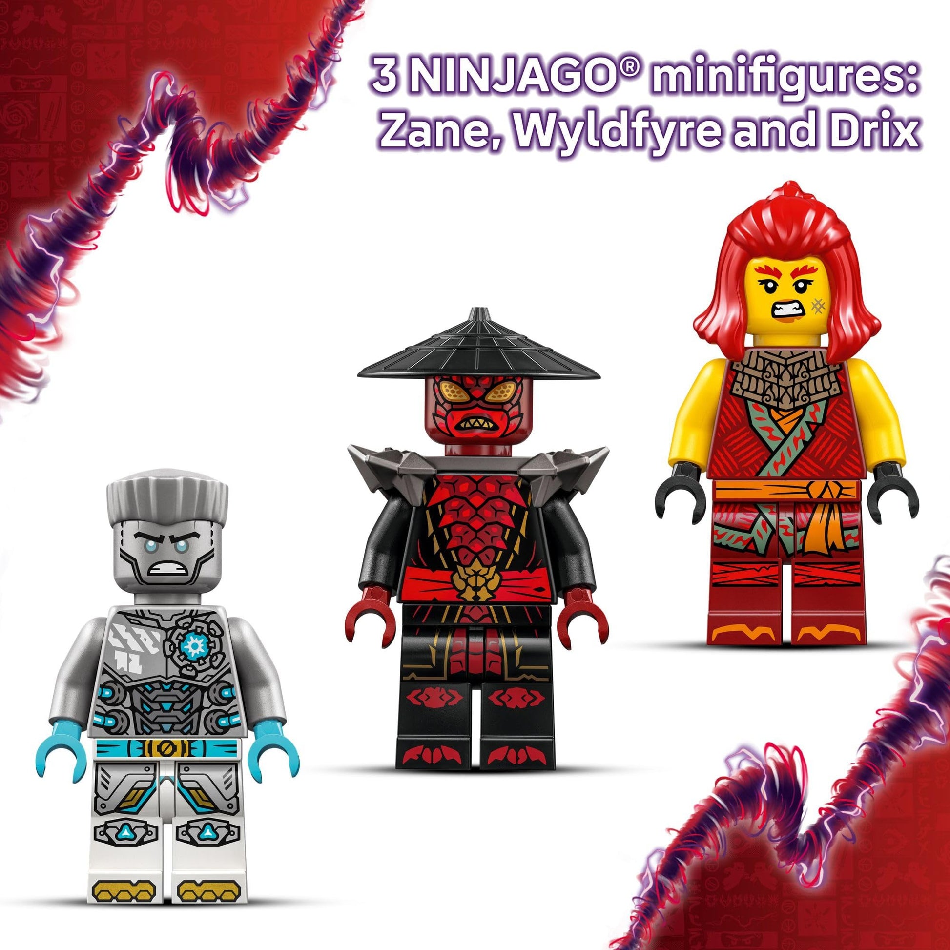 LEGO NINJAGO Zane's Battle Suit Mech Ninja Toy - Building Toy for Pretend Play for Kids, Boys and Girls, Ages 6+ - with 3 Minifigures - Gift Idea