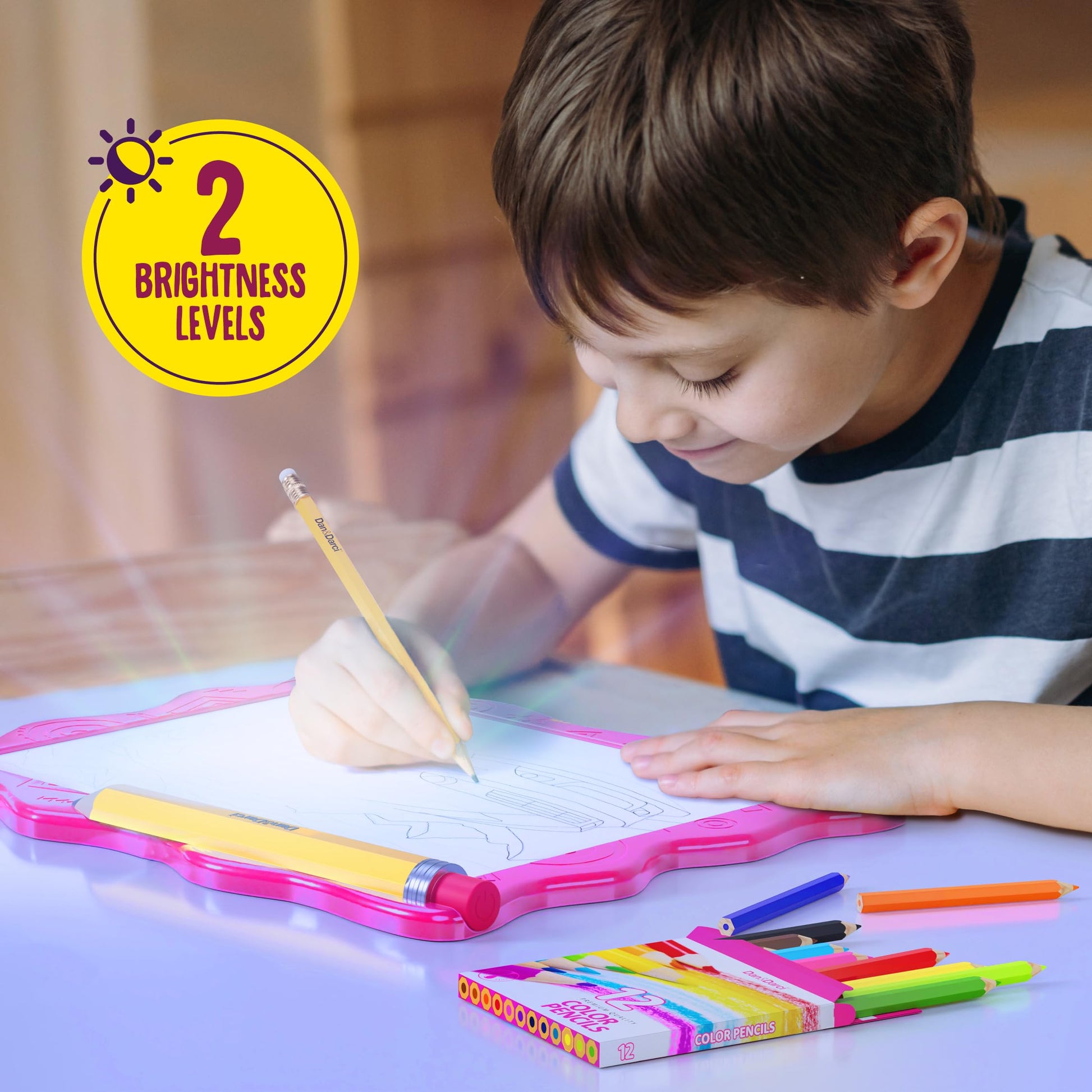 Dan&Darci Light Up Tracing Pad for Kids - Arts & Crafts Writing Drawing Tracer Board, Craft Kit for Girls & Boys Ages 6-12 - Birthday Toys Gifts Ideas