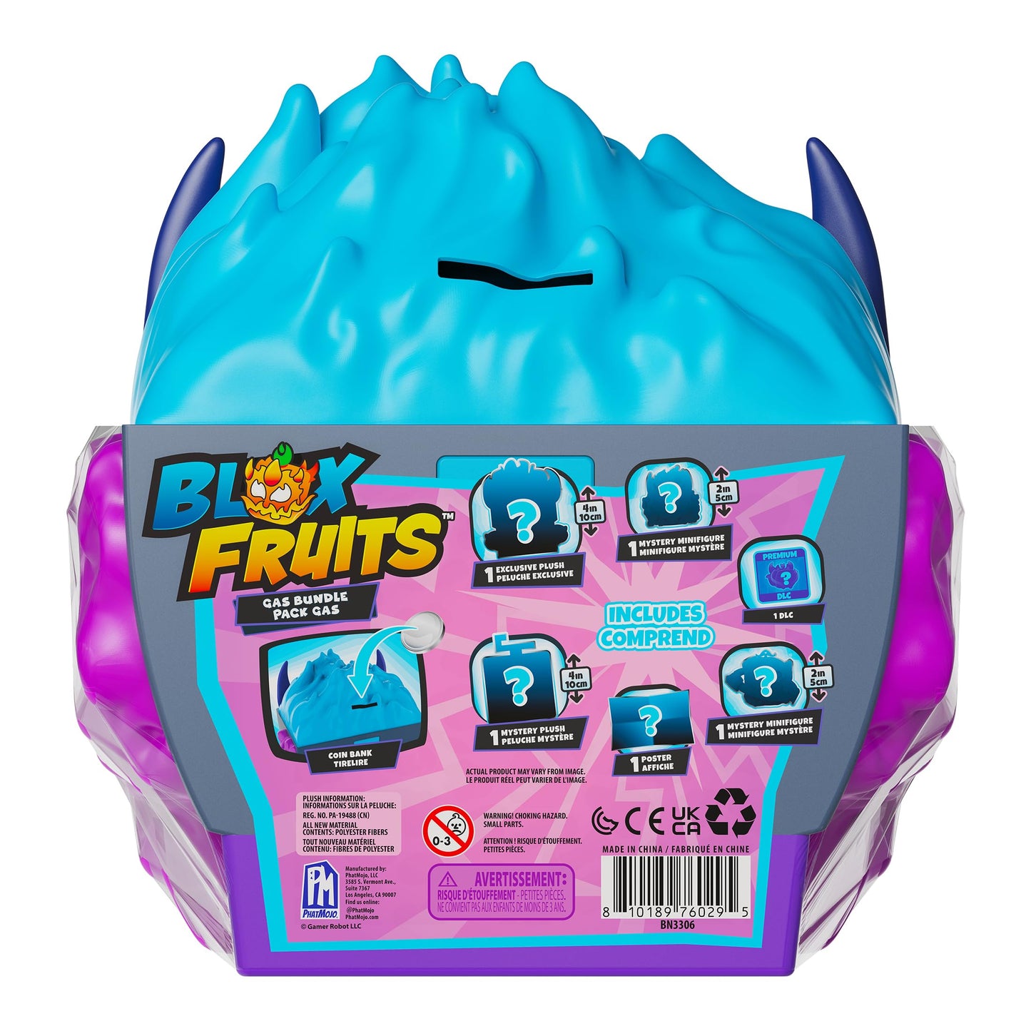 Blox Fruits - Gas Fruit Storage Case Bundle - Series 3 - Plush Toys, Minifigures, Poster - Includes DLC Code Redeemable on Roblox - Officially