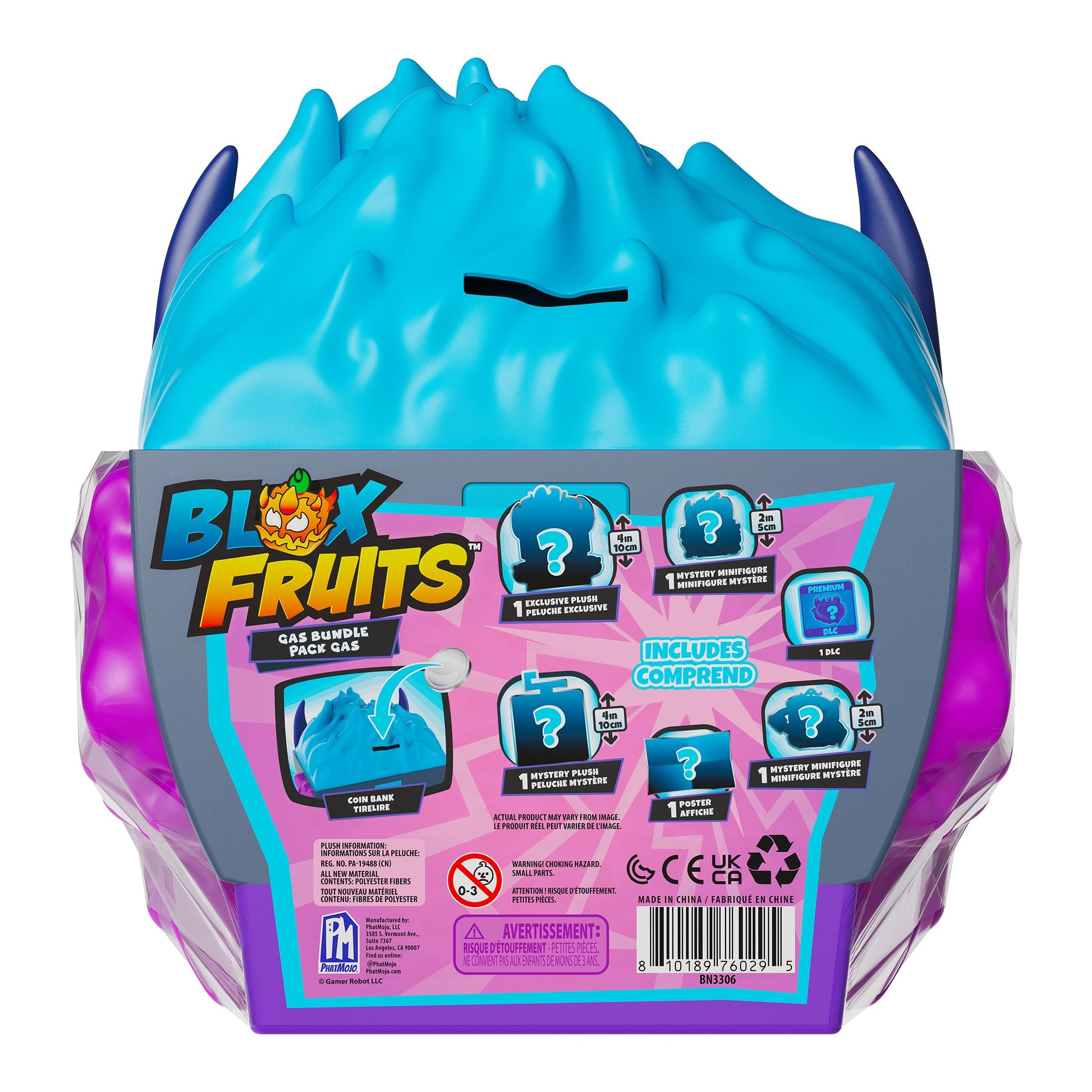 Blox Fruits - Gas Fruit Storage Case Bundle - Series 3 - Plush Toys, Minifigures, Poster - Includes DLC Code Redeemable on Roblox - Officially