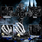 Tenhorses Gothic Cross Flower Building Set with Skull Hands, Crucifix Rose Skeleton Model, Dark Aesthetic Display Decor for Home Office, Halloween