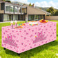 KMZFPYJ 6Ft Pink Bow Birthday Party Tablecloth, Cute Mouse Bow Party Decorations, Bow Table Cloth for Kids Girls Pink Mouse Theme Party Decorations
