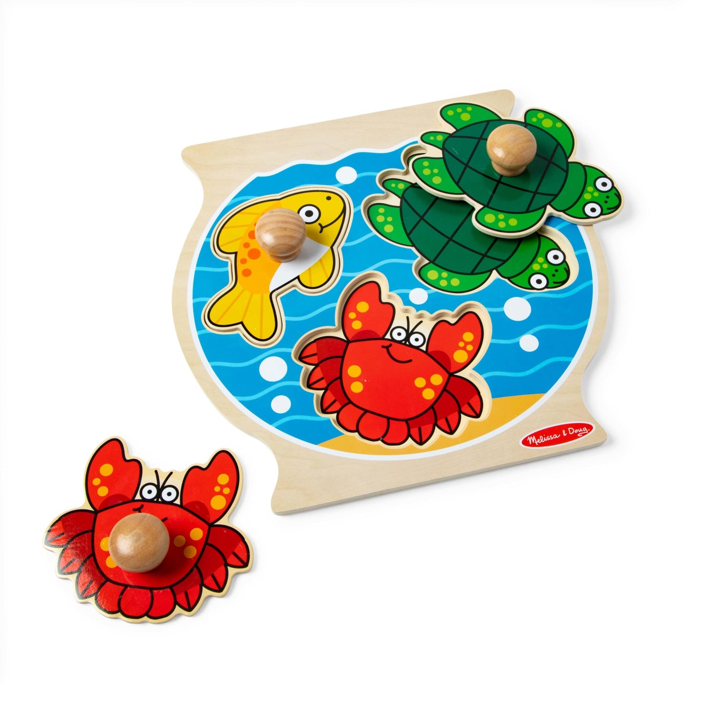 Melissa & Doug Fishbowl Jumbo Knob Wooden Puzzle,Multi