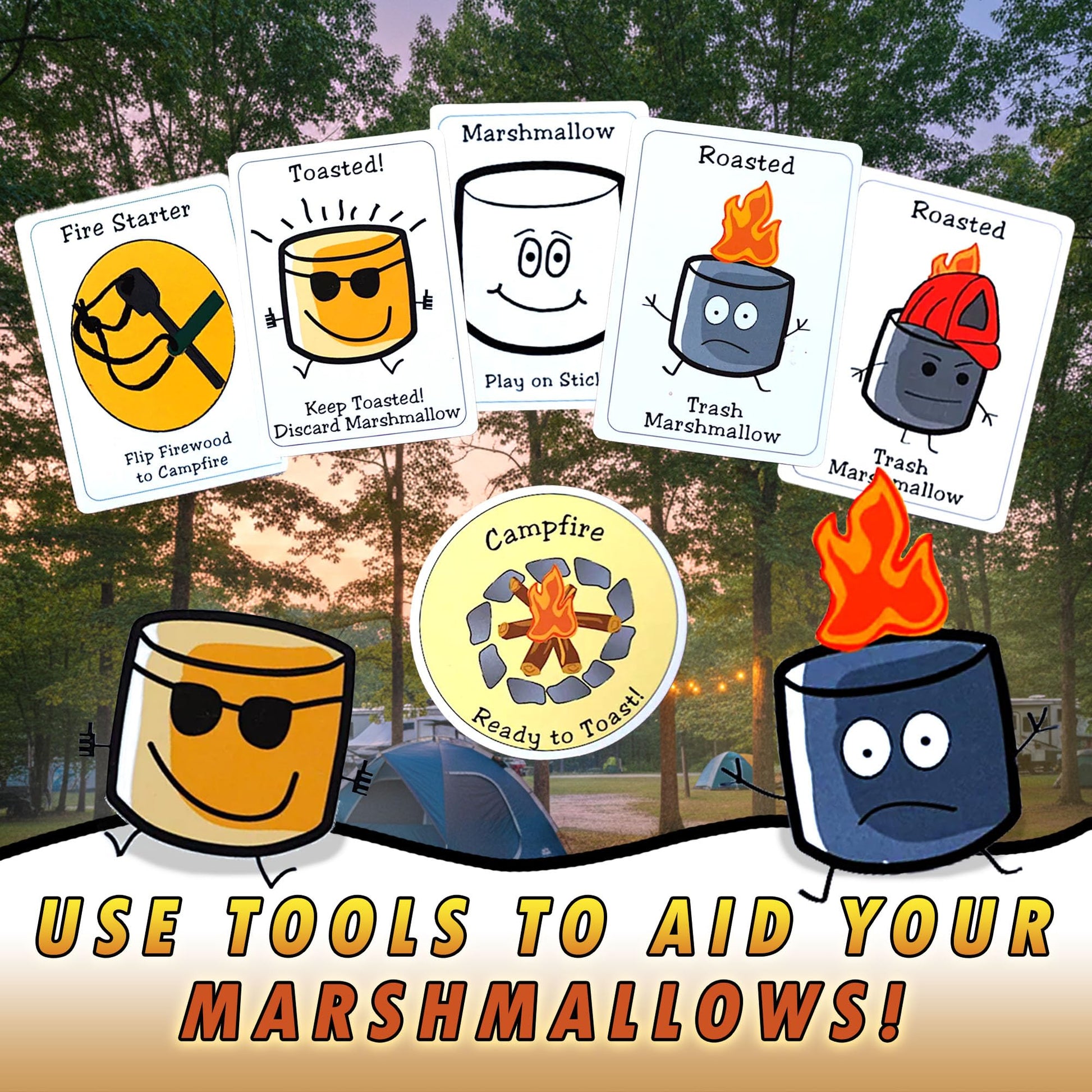 Education Outdoors Toasted or Roasted Card Game - Light Your Campfire, Toast Your Marshmallows
