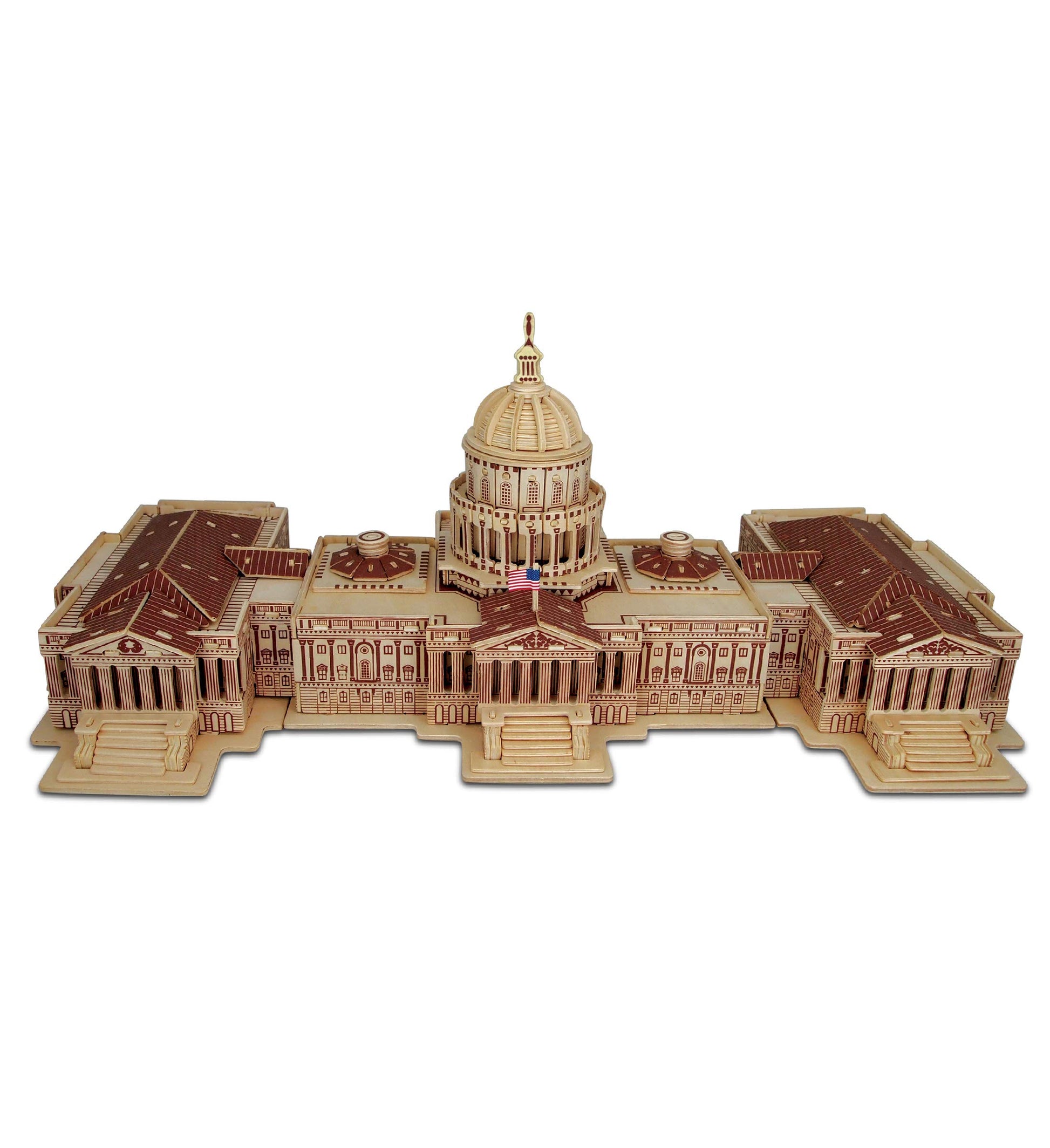 Puzzled 3D Puzzle The US Capitol Building Wood Craft Construction Model Kit Educational DIY Wooden Toy Assemble Model Unfinished Crafting Hobby Puzzle
