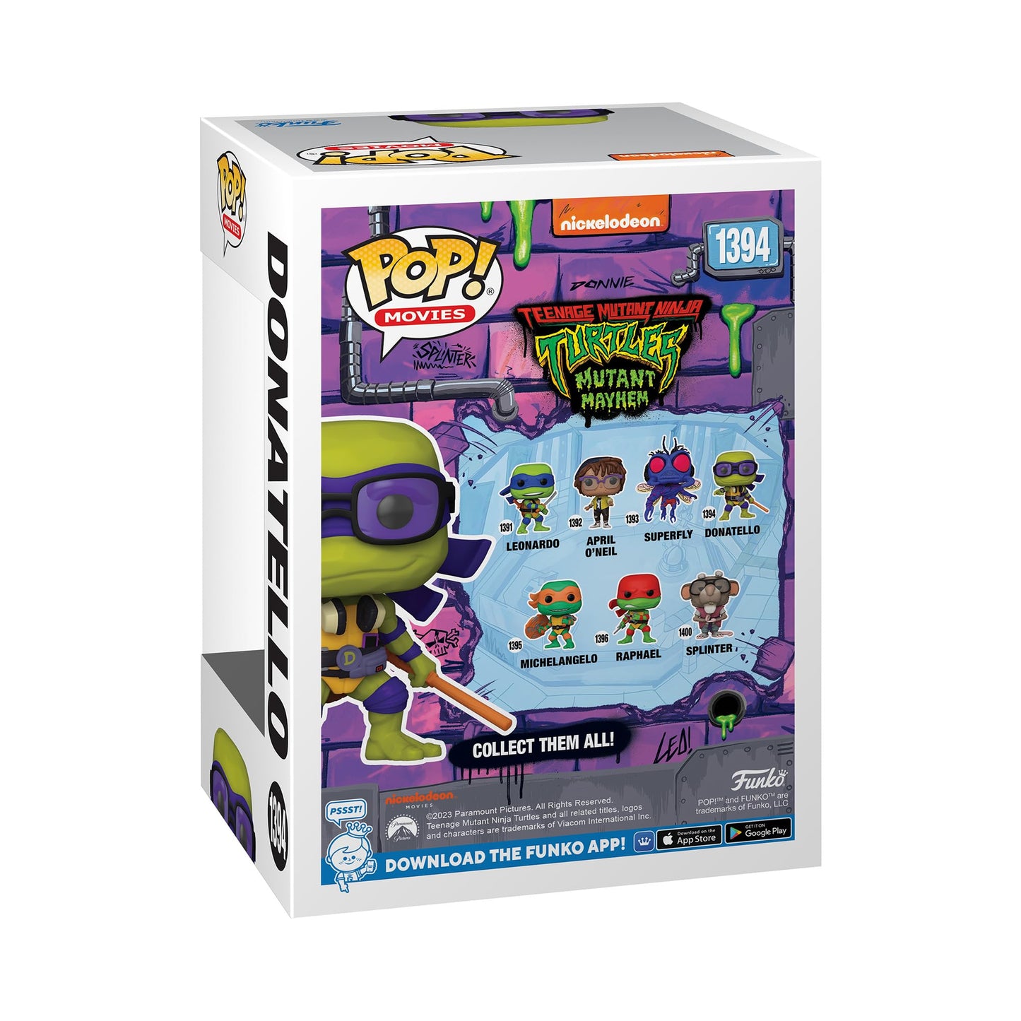 Funko POP! Movies: Teenage Mutant Ninja Turtles (TMNT) Donatello - Collectable Vinyl Figure - Gift Idea - Official Merchandise - for Kids & Adults