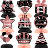 WINPOGEE 9PCS Rose Gold Black Happy Birthday Decorations Honeycomb Centerpieces for Women MenHappy Birthday Table Centerpieces Party Supplies Birthday