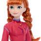 Mattel Disney Frozen Anna Fashion Doll & Wolf Cub Figure with 4 Accessories Including Animal Bed & Blanket, Inspired by Animals of Arendelle