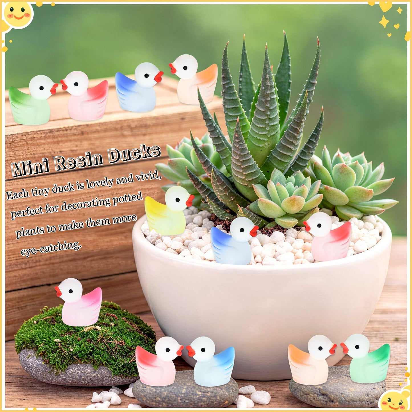 Senqiclound 50 Pack Mini Resin Ducks