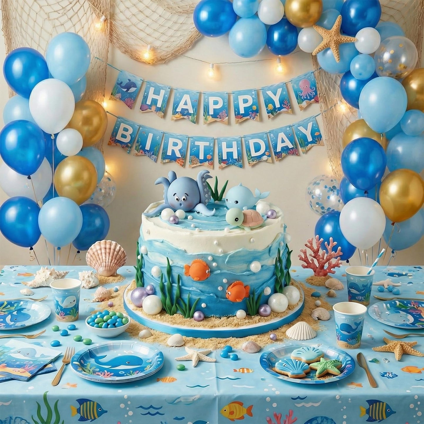 Under the Sea Cake Toppers Ocean Animals Cake Decorations