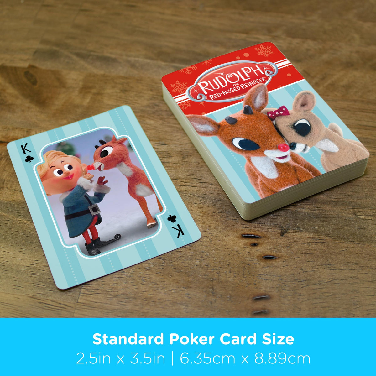 Aquarius Rudolph Playing Cards - Rudolph The Red Nosed Reindeer Deck of Cards for Your Favorite Card Games - Officially Licensed Rudolph Merchandise