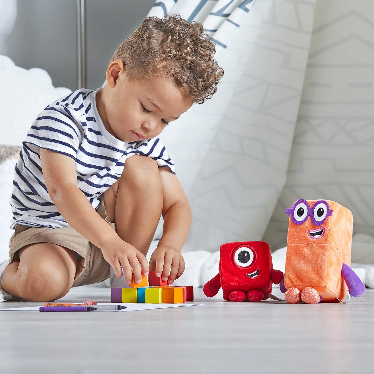 hand2mind Numberblocks One & Two Playful Pals, Plush Figure Toys, Numbers for Toddlers, Preschool Math Learning Toys, Stuffed Animal Plushies