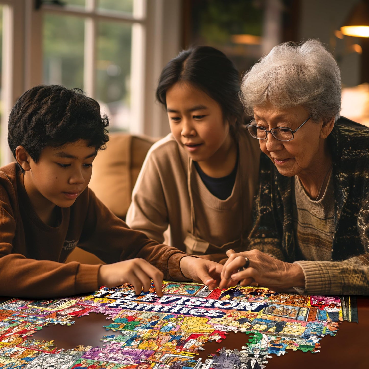 White Mountain Puzzles TV Families - 1000 Piece Jigsaw Puzzle