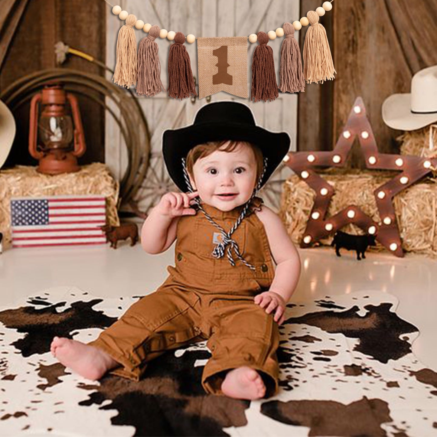 Gostman Cowboy First Birthday High Chair Banner