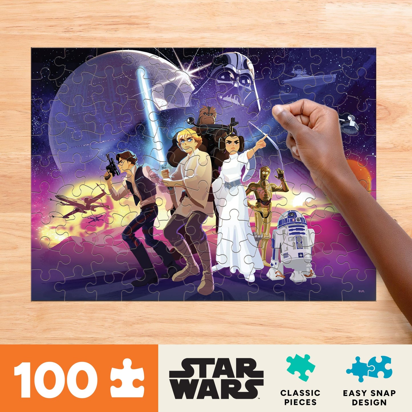 Buffalo Games - Star Wars - Rebel Heroes - 100 Piece Jigsaw Puzzle for Families -Challenging Puzzle Perfect for Game Nights - Finished Size is 15.00 x