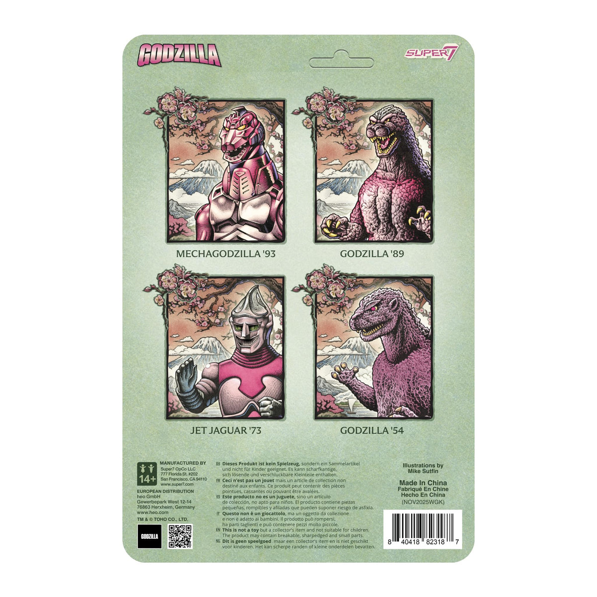 Super7 Reaction Figure Toho Godzilla '89 (Cherry Blossom Festival) - 3.75" Toho Godzilla Action Figure - Classic Monster Movie Collectibles and Retro