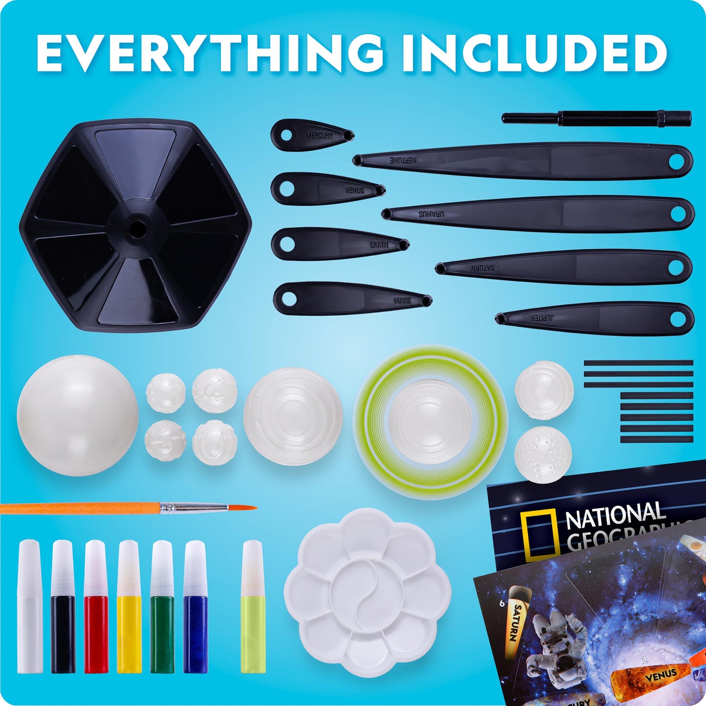National Geographic Glow in the Dark Solar System Model for Kids Ages 8-12